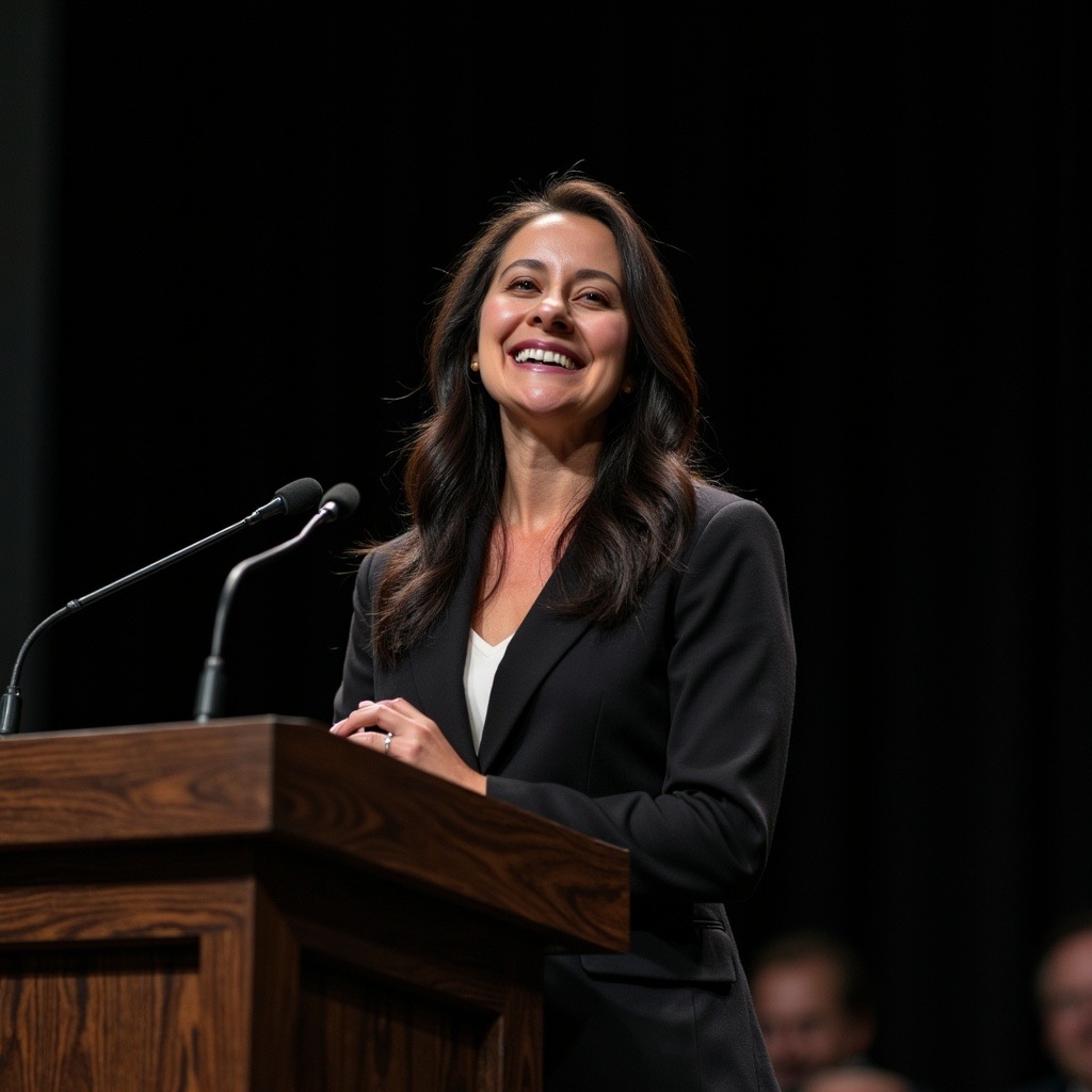 photo of Haugh, Founder of North Shore Professional Therapy speaking to audience about therapy and counseling for anxiety and trauma in women and teens.